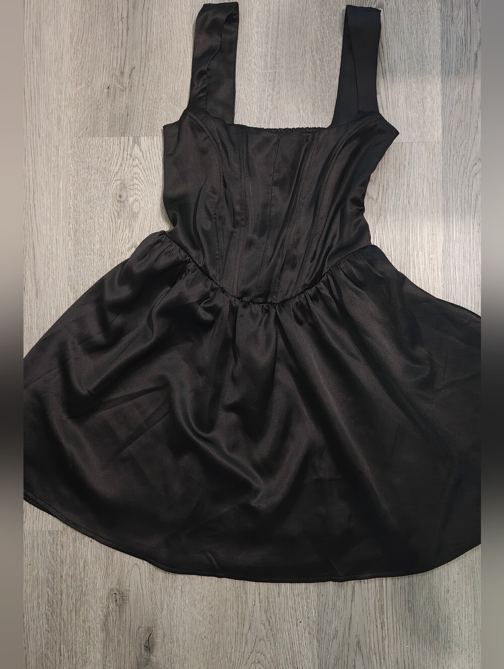 Wild Fable Black Satin Corset Mini Dress Size Small